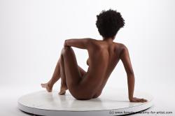 Nude Woman Black Sitting poses - ALL Slim medium black Sitting poses - simple Pinup